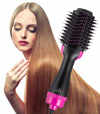 3-in-1 Hair Dryer, Straightener & Hair Curler Brush