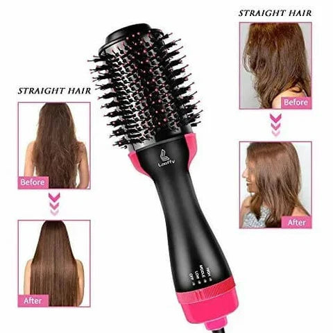 3-in-1 Hair Dryer, Straightener & Hair Curler Brush