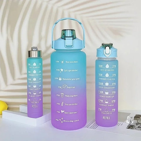 3Pcs Gradient Set  Sports Water Bottle