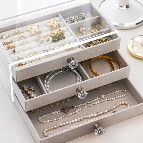 Jewelry Organizer Acrylic  3-Layer Dust-Proof