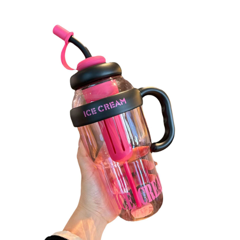 Ice Cream  Straw Water Bottle