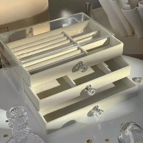 Jewelry Organizer Acrylic  3-Layer Dust-Proof