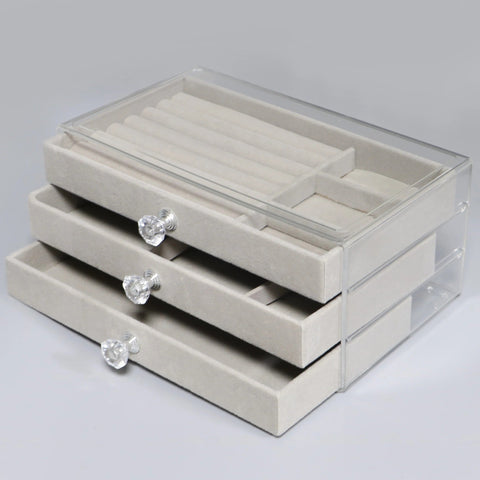 Jewelry Organizer Acrylic  3-Layer Dust-Proof