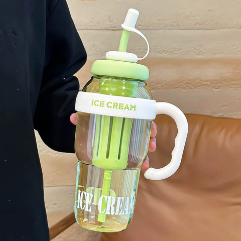 Ice Cream  Straw Water Bottle