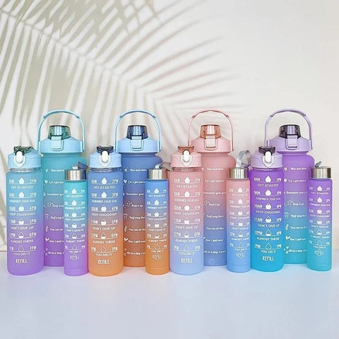 3Pcs Gradient Set  Sports Water Bottle