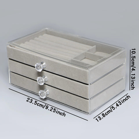 Jewelry Organizer Acrylic  3-Layer Dust-Proof
